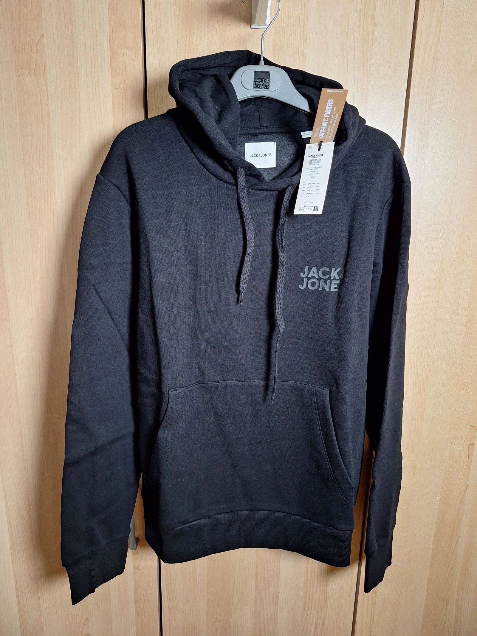 sweat a capuche jack and jones noir taille l neuf avec etiquette